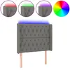vidaXL Tête de lit à LED Gris foncé 93x16x118/128 cm Tissu