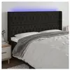 vidaXL Tête de lit à LED Noir 203x16x118/128 cm Tissu