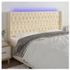 vidaXL Tête de lit à LED Crème 203x16x118/128 cm Tissu