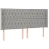 vidaXL Tête de lit à LED Gris clair 203x16x118/128 cm Tissu