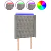 vidaXL Tête de lit à LED Gris clair 83x16x118/128 cm Velours