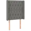 vidaXL Tête de lit à LED Gris foncé 83x16x118/128 cm Tissu