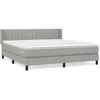 vidaXL Sommier à lattes de lit avec matelas Gris clair 180x200cm Tissu