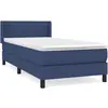 vidaXL Sommier à lattes de lit avec matelas Bleu 100x200 cm Tissu