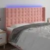 vidaXL Tête de lit à LED Rose 183x16x118/128 cm Velours