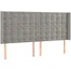 vidaXL Tête de lit à LED Gris clair 183x16x118/128 cm Velours