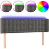vidaXL Tête de lit à LED Gris foncé 183x16x118/128 cm Velours