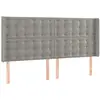 vidaXL Tête de lit à LED Gris clair 163x16x118/128 cm Velours