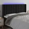 vidaXL Tête de lit à LED Noir 183x16x118/128 cm Velours