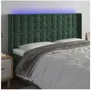 vidaXL Tête de lit à LED Vert foncé 183x16x118/128 cm Velours