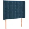 vidaXL Tête de lit à LED Bleu foncé 93x16x118/128 cm Velours