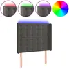 vidaXL Tête de lit à LED Gris foncé 103x16x118/128 cm Velours