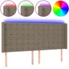 vidaXL Tête de lit à LED Taupe 163x16x118/128 cm Tissu