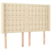 vidaXL Tête de lit à LED Crème 147x16x118/128 cm Tissu