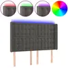 vidaXL Tête de lit à LED Gris foncé 147x16x118/128 cm Velours
