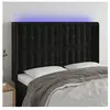 vidaXL Tête de lit à LED Noir 147x16x118/128 cm Velours