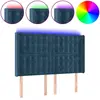 vidaXL Tête de lit à LED Bleu foncé 147x16x118/128 cm Velours