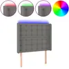 vidaXL Tête de lit à LED Gris foncé 203x16x118/128 cm Tissu