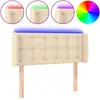vidaXL Tête de lit à LED Crème 93x16x118/128 cm Tissu