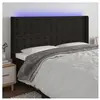 vidaXL Tête de lit à LED Noir 203x16x118/128 cm Tissu