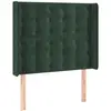 vidaXL Tête de lit à LED Vert foncé 83x16x118/128 cm Velours