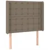 vidaXL Tête de lit à LED Taupe 83x16x118/128 cm Tissu