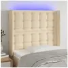 vidaXL Tête de lit à LED Crème 83x16x118/128 cm Tissu
