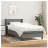 vidaXL Sommier à lattes de lit avec matelas Gris foncé 100x200cm Tissu