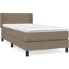 vidaXL Sommier à lattes de lit avec matelas Taupe 100x200 cm Tissu