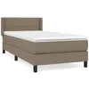 vidaXL Sommier à lattes de lit avec matelas Taupe 100x200 cm Tissu
