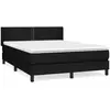 vidaXL Sommier à lattes de lit avec matelas Noir 140x190 cm Tissu