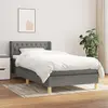 vidaXL Sommier à lattes de lit avec matelas Gris foncé 100x200cm Tissu
