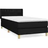 vidaXL Sommier à lattes de lit avec matelas Noir 100x200 cm Tissu