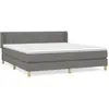 vidaXL Sommier à lattes de lit avec matelas Gris foncé 180x200cm Tissu