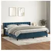 vidaXL Sommier à lattes de lit et matelas Bleu foncé 200x200cm Velours