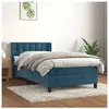 vidaXL Sommier à lattes de lit avec matelas Bleu foncé 90x190 cm