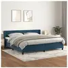 vidaXL Sommier à lattes de lit et matelas Bleu foncé 200x200cm Velours
