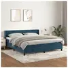 vidaXL Sommier à lattes de lit et matelas Bleu foncé 180x200cm Velours