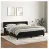 vidaXL Sommier à lattes de lit et matelas Noir 160x200 cm Velours