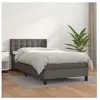 vidaXL Sommier à lattes de lit avec matelas Gris 90x200 cm Similicuir