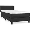 vidaXL Sommier à lattes de lit avec matelas Noir 200x200 cm Similicuir