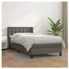 vidaXL Sommier à lattes de lit avec matelas Gris 100x200 cm Similicuir