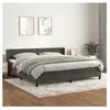 vidaXL Sommier à lattes de lit et matelas Gris foncé 200x200cm Velours