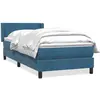 vidaXL Sommier à lattes de lit et matelas Bleu foncé 200x200cm Velours