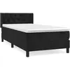 vidaXL Sommier à lattes de lit avec matelas Noir 140x190 cm Velours