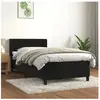 vidaXL Sommier à lattes de lit avec matelas Noir 100x200 cm Velours