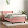 vidaXL Sommier à lattes de lit avec matelas Rose 100x200 cm Velours