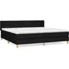 vidaXL Sommier à lattes de lit avec matelas Noir 200x200 cm Tissu