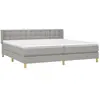 vidaXL Sommier à lattes de lit avec matelas Gris clair 200x200cm Tissu