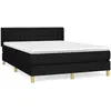 vidaXL Sommier à lattes de lit avec matelas Noir 140x190 cm Tissu3130587